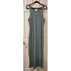 Sail to Sable Striped Maxi Dress M Navy‎ Mint Racerback Cotton Stretch